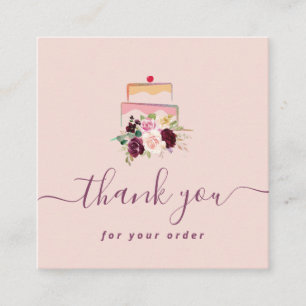 cakery floral thank your for your order square business card