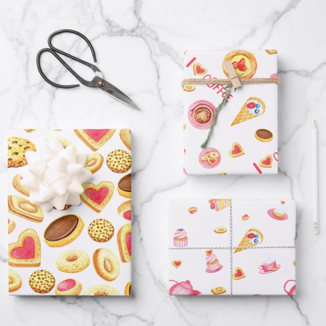 CAKES And Goodies Wrapping Paper Sheet (Front)
