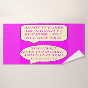 Cakes are nice made for food lovers colour pink bath towel