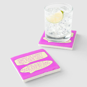 Cakes are nice made for food lovers colour pink stone coaster