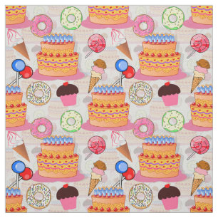  Cakes Cupcakes Lollipop Doughnuts Icecream Textil Fabric