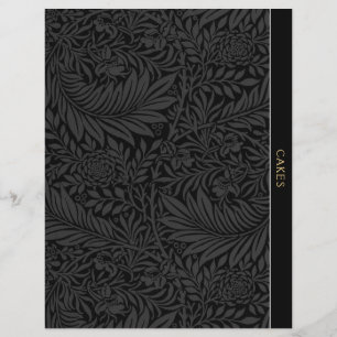 Cakes Recipe Divider Vintage Black Floral