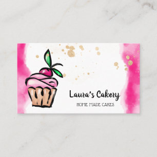 Cakes & Sweets Cupcake Home Bakery cute girly Business Card