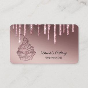 Cakes & Sweets Cupcake Home Bakery Dripping Gold Business Card