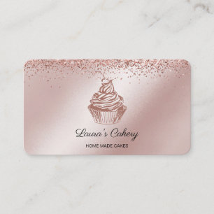 Cakes & Sweets Cupcake Home Bakery Dripping Gold Business Card