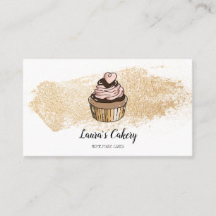 Cakes & Sweets Cupcake Home Bakery Dripping Gold Business Card