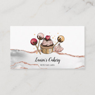 Cakes & Sweets Cupcake Home Bakery Dripping Gold Business Card