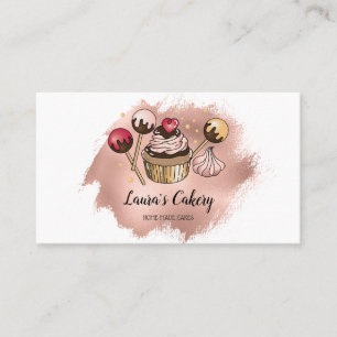 Cakes & Sweets Cupcake Home Bakery Dripping Gold Business Card