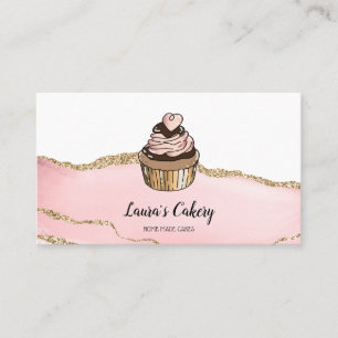Cakes & Sweets Cupcake Home Bakery Dripping Gold Business Card