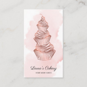 Cakes & Sweets Cupcake Home Bakery Dripping Gold Business Card