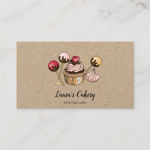 Cakes & Sweets Cupcake Home Bakery Dripping Gold Business Card