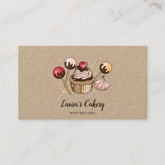 Cakes & Sweets Cupcake Home Bakery Dripping Gold Business Card (Front)