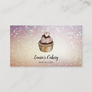 Cakes & Sweets Cupcake Home Bakery Dripping Gold Business Card