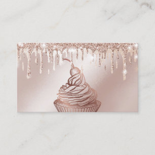 Cakes & Sweets Cupcake Home Bakery Dripping Gold Business Card