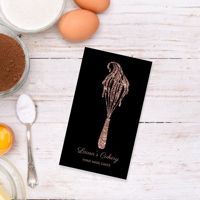 Cakes & Sweets Cupcake Home Bakery Dripping Whisk  Business Card (Creator Uploaded)