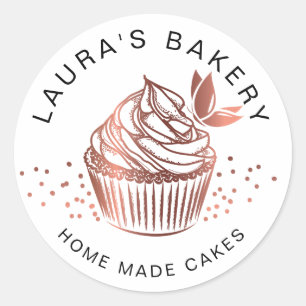 Cakes Sweets Cupcake Home Bakery Girly Vintage Classic Round Sticker