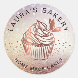 Cakes Sweets Cupcake Home Bakery Girly Vintage Classic Round Sticker