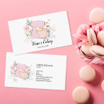 Cakes & Sweets Cupcake Home Bakery mixer Flower Business Card<br><div class="desc">Cakes & Sweets Cupcake Home Bakery mixer Business Card with hearts and watercolor flowers</div>