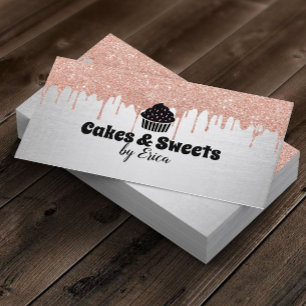 Cakes & Sweets Cupcake Home Bakery Modern Drips Business Card