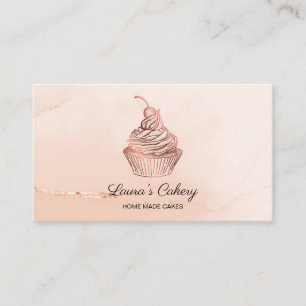 Cakes & Sweets Cupcake Home Bakery Rustic Vintage Business Card