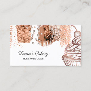 Cakes & Sweets Cupcake Home Bakery Rustic Vintage Business Card
