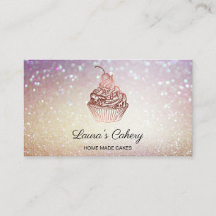 Cakes & Sweets Cupcake Home Bakery Rustic Vintage Business Card