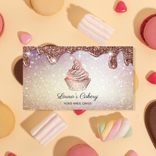 Cakes & Sweets Cupcake Home Bakery Rustic Vintage Business Card