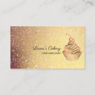 Cakes & Sweets Cupcake Home Bakery Rustic Vintage Business Card
