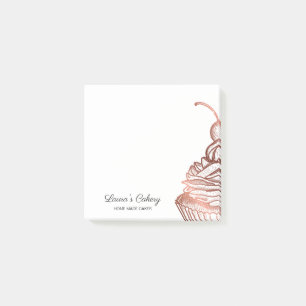 Cakes & Sweets Cupcake Home Bakery Rustic Vintage Post-it Notes