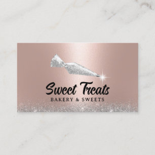 Cakes Sweets Pastry Piping Bag Logo Cupcake Bakery Business Card