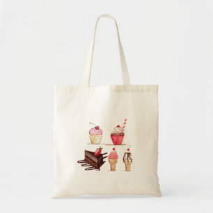 Cakes Watercolor Bakery Sweets Cupcakes Pastry Tote Bag