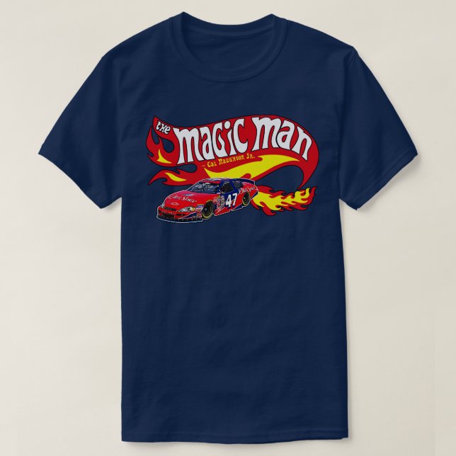 Cal Naughton Jr The Magic Man HOT FLAMES T-Shirt (Design Front)