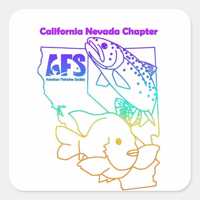 Cal-Neva rainbow Square Stickers (Front)