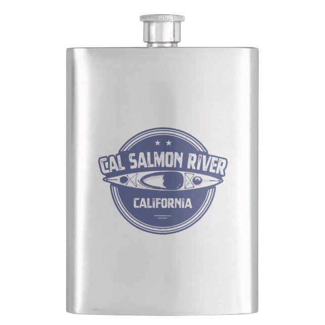 Cal Salmon River California Kayaking Hip Flask (Front)