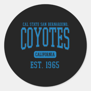 Cal State San Bernardino Csusb Coyotes Est Date Classic Round Sticker