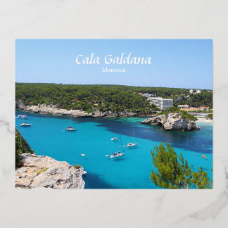 Cala Galdana, Menorca, Spain Foil Holiday Postcard