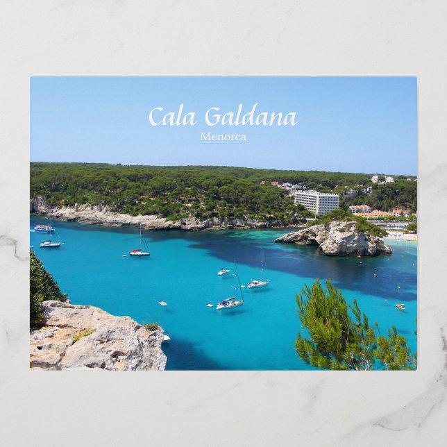 Cala Galdana, Menorca, Spain Foil Holiday Postcard (Front)