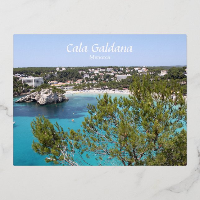 Cala Galdana, Menorca, Spain Foil Holiday Postcard (Front)