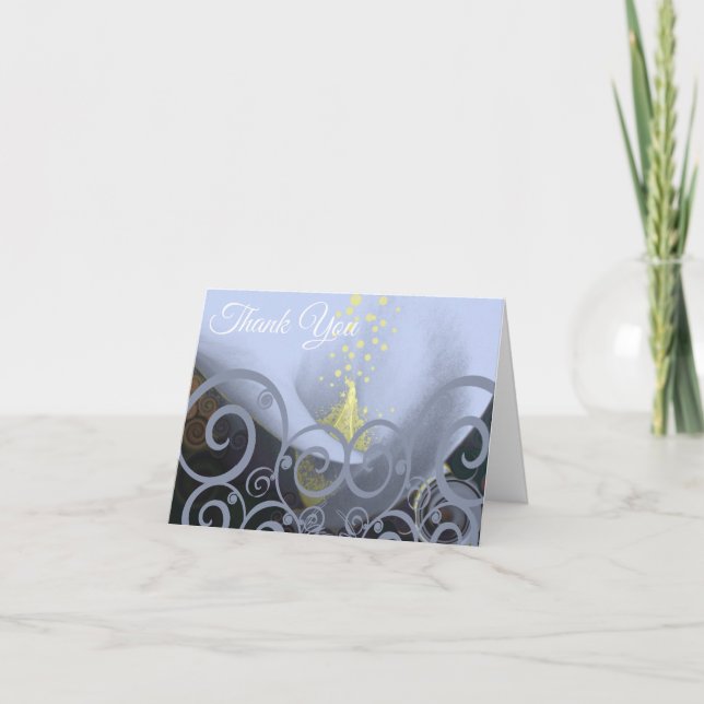 Cala Lilly Thank You Blue Swirls Card (Front)