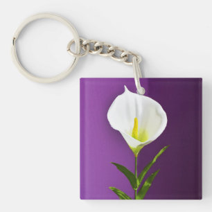 Cala Lily Flower Key Ring