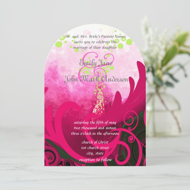 Cala Lily Flower Wedding Invitation (Standing Front)