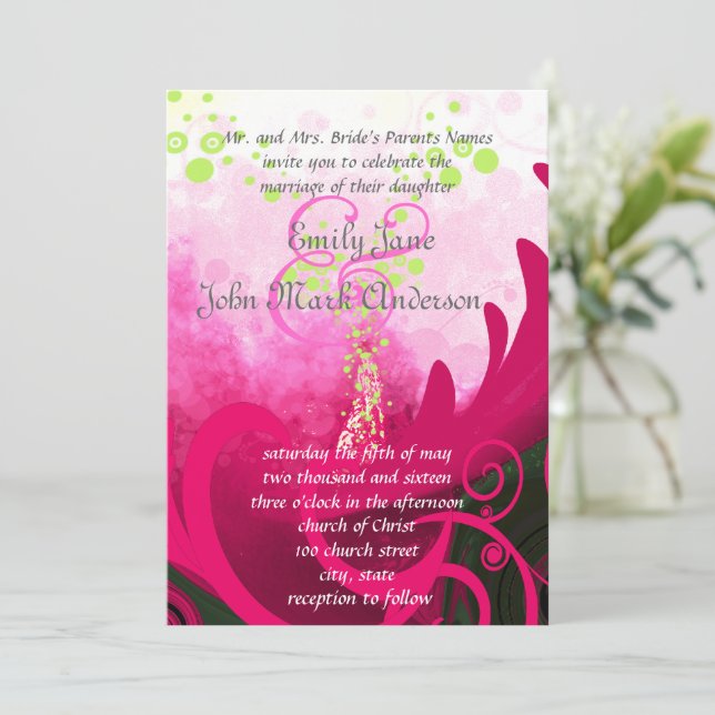 Cala Lily Flower Wedding Invitation (Standing Front)