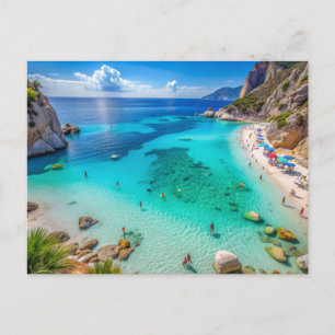 Cala Mariolu beach, Sardinia Italy Holiday Postcard