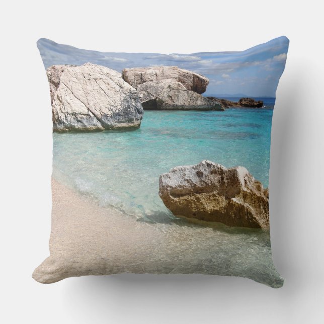 Cala Mariolu beach, Sardinia throw pillow (Front)