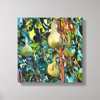 Calabash Tree Gourds In Autumn Acrylic Art Canvas Print