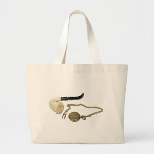 CalabashPipePocketWatch102410 Large Tote Bag
