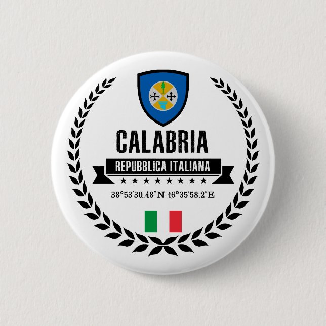 Calabria 6 Cm Round Badge (Front)
