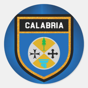 Calabria Flag Classic Round Sticker