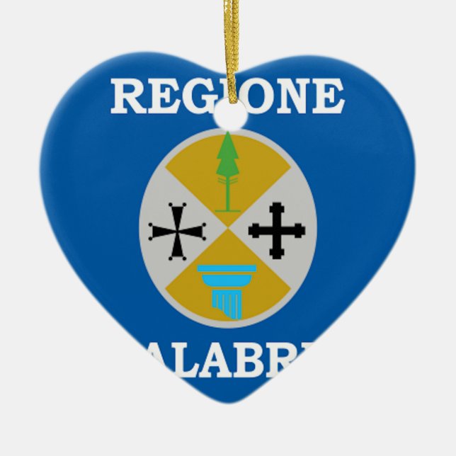 Calabria (Italy) Flag Ceramic Tree Decoration (Front)