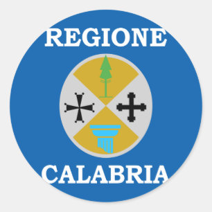 Calabria, Italy flag Classic Round Sticker
